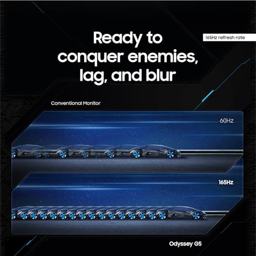Samsung 34" Odyssey G5 Ultra-Wide Gaming Monitor, 1000R Curved, WQHD, 165Hz J415