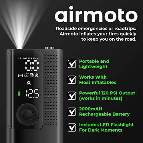 Airmoto Tire Inflator Portable Air Compressor with Digital Pressure Gauge D815