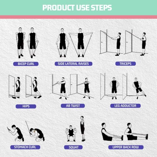 VEICK Resistance Bands with Handles for Home Workout O75059