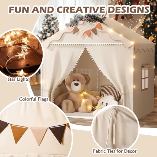 Treestone Play Tent for Kids with Padded Mat and Light, Indoor & Outdoor Playhouse F222