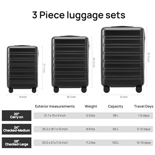 Carry-on Luggage 20 Inch Hardshell with Spinner Wheels and TSA Lock L610552