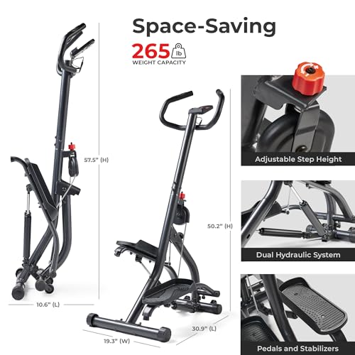 Sunny Health & Fitness Stair Stepper with Handlebar for Leg, Core and Glute Workouts R18169