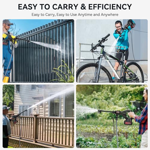 Cordless Pressure Washer 800PSI 1.5GPM with 6-in-1 Nozzle Y623372