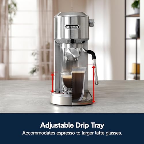 De'Longhi Dedica Duo Compact Espresso Machine with Milk Frother, Stainless Steel C1989