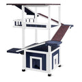 4 Tiers Cat House for Outdoor Cats, Outdoor Cat House Weatherproof 45.1" H Feral Cat Shelter Outside Enclosure Multi-Level Play Zones 2 Escape Doors, 2 Removable Floors for Multiple Cats