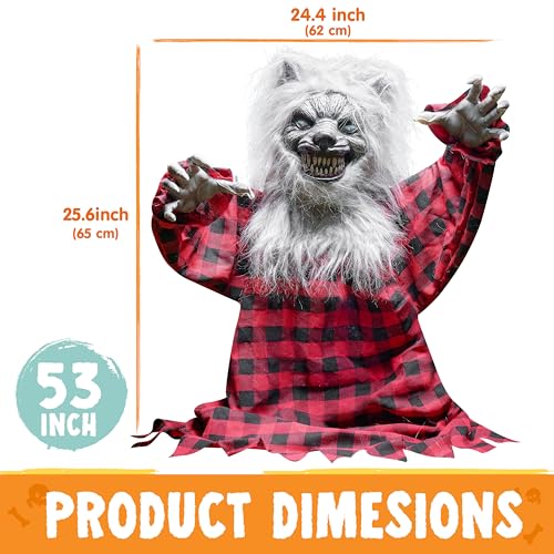 JOYIN Halloween Animated Werewolf Outdoor Decoration with Moving Arms & Light-Up Eyes O998