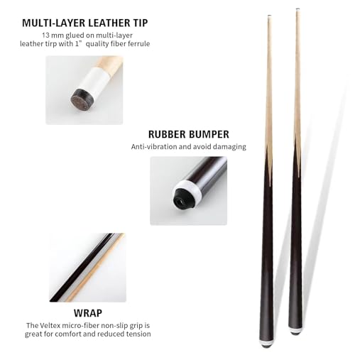 JX Pool Cues for Kids 36 inch Hardwood Billiard Sticks Set of 2 I101889