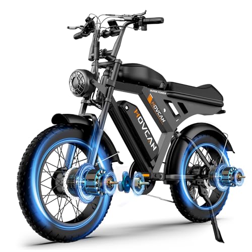 MOVCAN V30 Series Electric Bike for Adults 3000W/1500W/1000W Motor 20" Fat Tire Ebike,37.5MPH/32MPH/28MPH 120/70 Miles,48V 20Ah/31.2/15.6 AH Battery Hydraulic Disc Brake Electric Motorcycle Bike