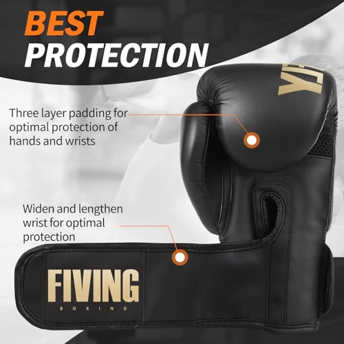 FIVING Boxing Gloves for Men Women MMA Muay Thai Training P93340