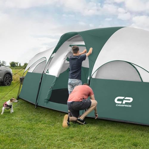 CAMPROS CP Tent 8 Person Weather Resistant Family Camping Tent with Carry Bag Z5924