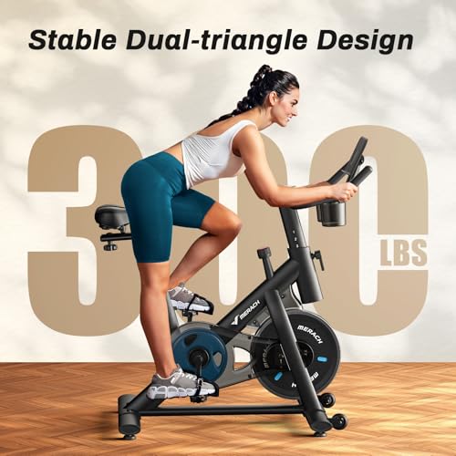MERACH Exercise Bike, Low Noise Indoor Cycling Bike with App X955106