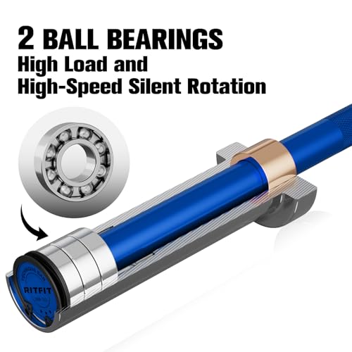 RITFIT Olympic Barbell 4ft/6ft 2 Inch Weight Bar for Strength Training, 500lbs Capacity F369