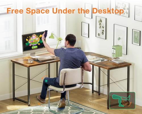Casaottima L Shaped Gaming Desk Corner Desk for Home Office, 51 Inch, Black M173778