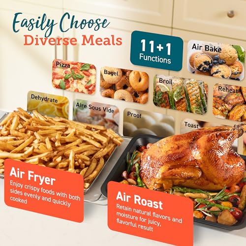 COSORI 11-in-1 Air Fryer Oven, 13Qt with Rotisserie, Recipe Book & 6 Accessories G17087