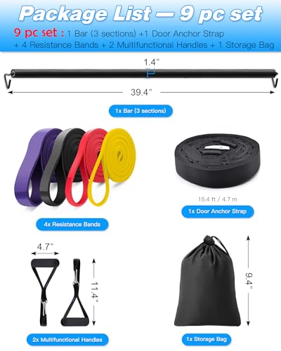 Brebebe Door Anchor Strap for Resistance Bands, Multi Point Gym Attachment, Home Fitness Equipment U4872