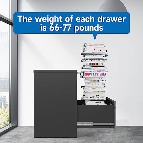2 Drawer Vertical File Cabinet with Lock for Letter Size, Steel Office Storage Y50014