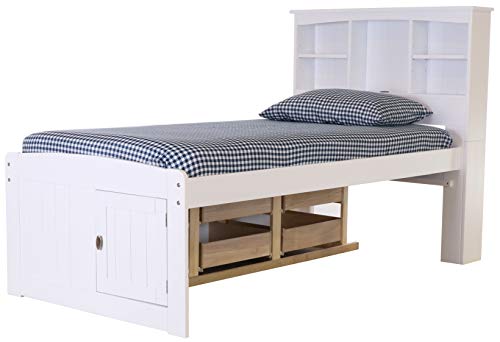 Discovery World Furniture White Full Bookcase Bed with 6 Drawers Z895159