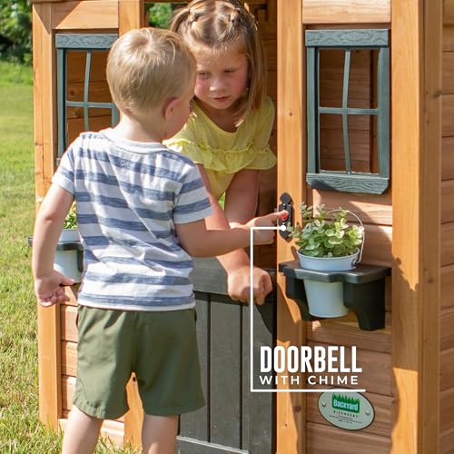 Backyard Discovery Sweetwater Cedar Wooden Kids Playhouse with Play Kitchen P65438