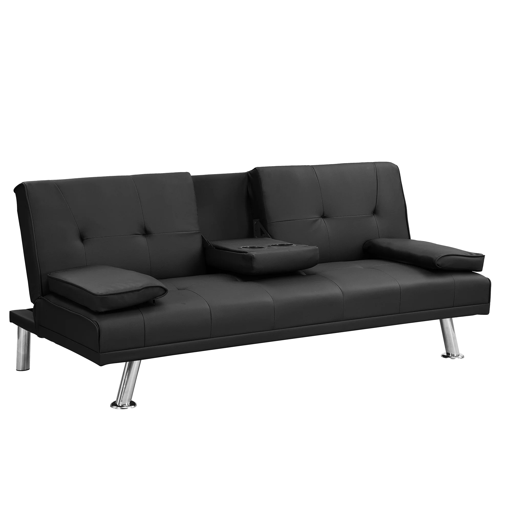 BASTCH Home Futon Sofa Bed 67 Inch with Removable Armrests, Wood Frame A109189