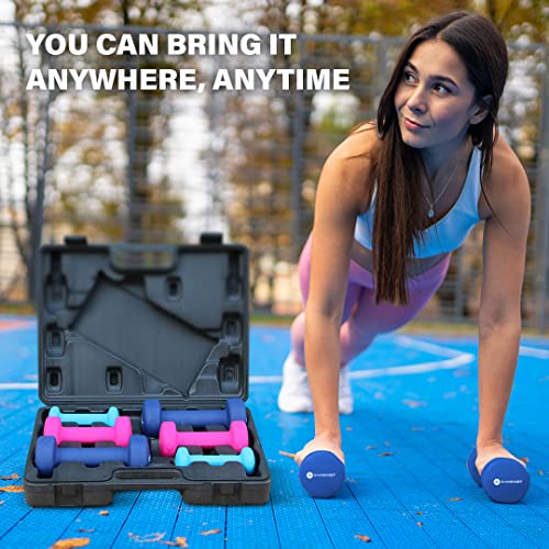 Gymenist Dumbbell Set with Hard Plastic Case, 3 Pairs F6725