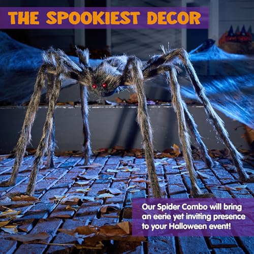 JOYIN 9 Ft Halloween Spider Outdoor Decorations Giant Scary Props Q72122