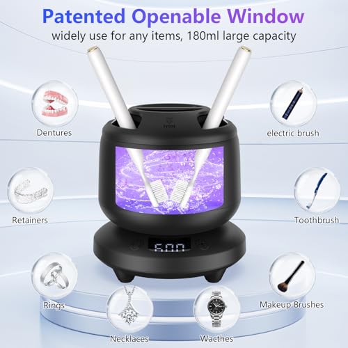 Ultrasonic Retainer Cleaner for Dentures & Aligner, 4 Modes, White U61236