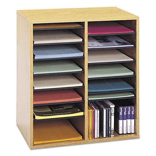 Safco Wooden Paper and Mail Organizer, Adjustable Shelves, Stackable B285