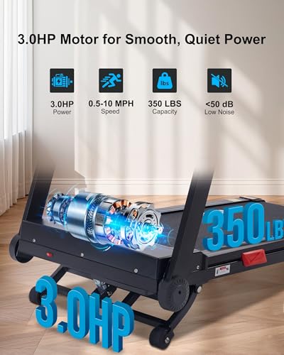 Auto Incline Treadmill 3.0HP 10 MPH for Home with Bluetooth M125