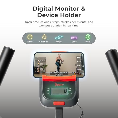 Sunny Health & Fitness Stair Stepper with Handlebar for Leg, Core and Glute Workouts R18169