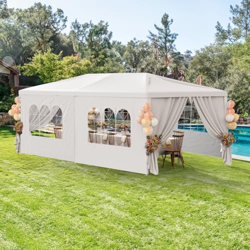 Outdoor Party Tent 10x30 Black with 8 Removable Sidewalls V87006