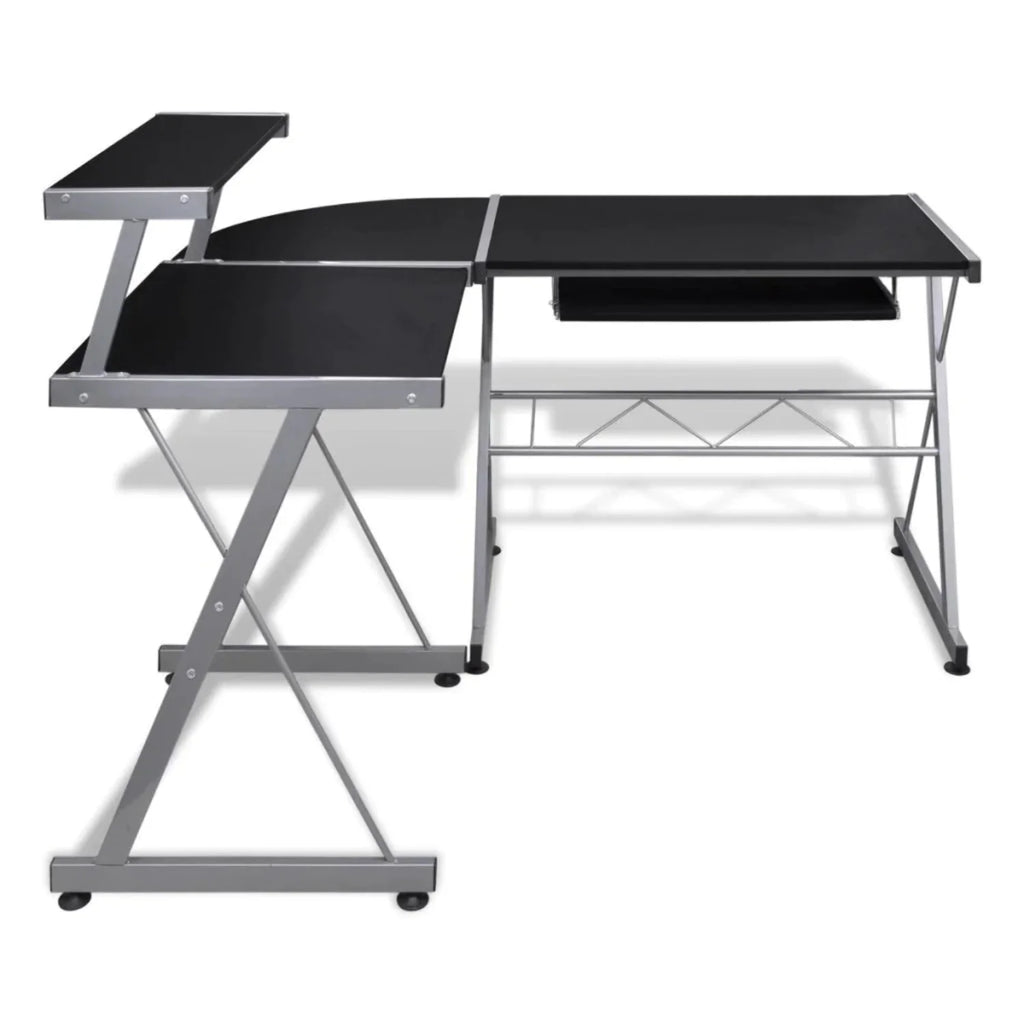 Computer Desk with Pull Out Keyboard Tray, Black B369