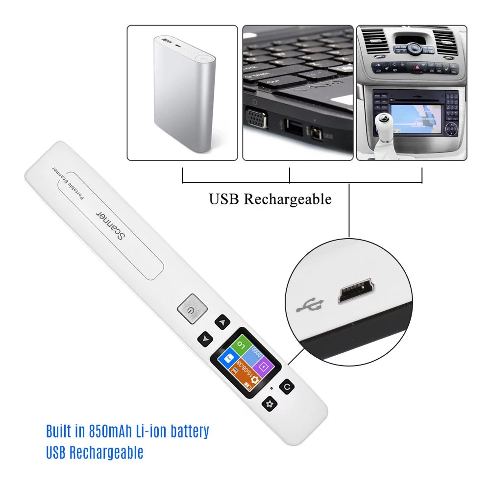 Portable WiFi Document Scanner 1050DPI A4 LCD Display Q650021
