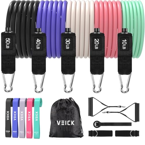 VEICK Resistance Bands with Handles for Home Workout O75059