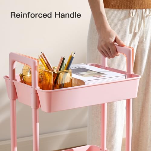 Pipishell 3 Tier Rolling Cart Organizer with Lockable Wheels, White K43271