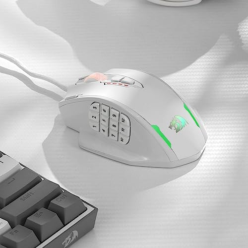 Redragon M908 Impact RGB MMO Gaming Mouse with 12 Side Buttons, 12400 DPI U713989