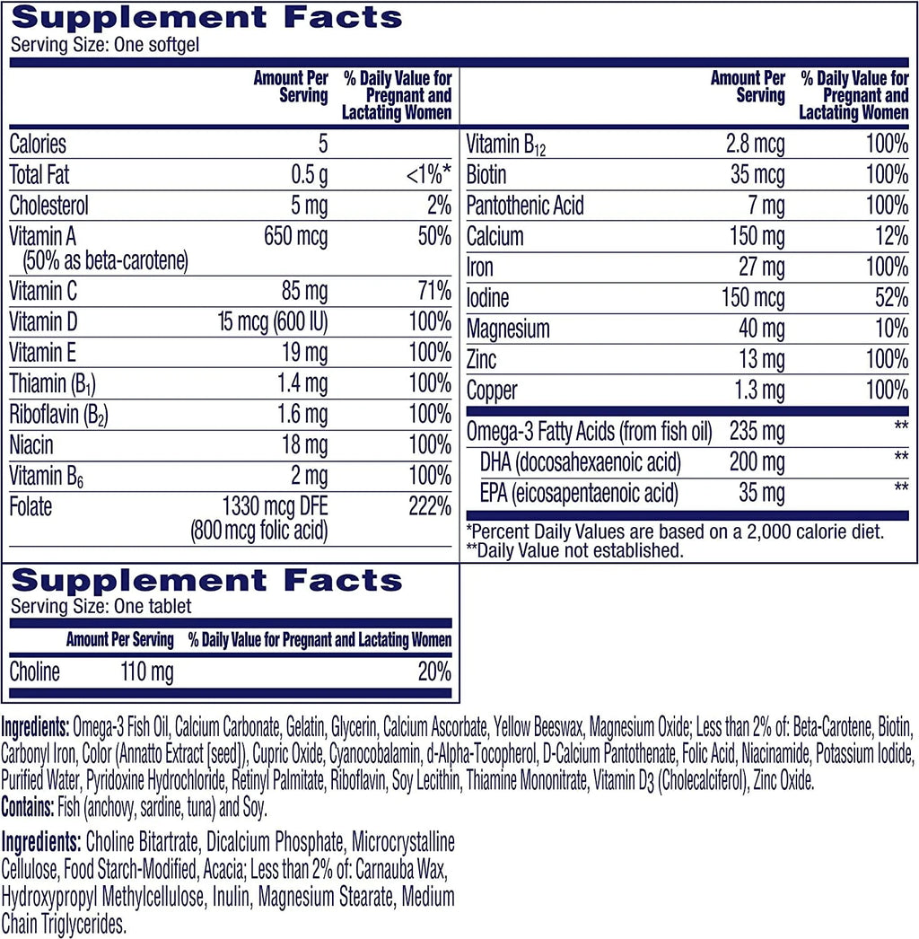 One A Day Women’s Prenatal Advanced Multivitamin with Brain Support, 12 Count D172