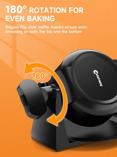 Waffle Maker, 1400W Double Belgian Waffle Iron, Nonstick, Black Q215571