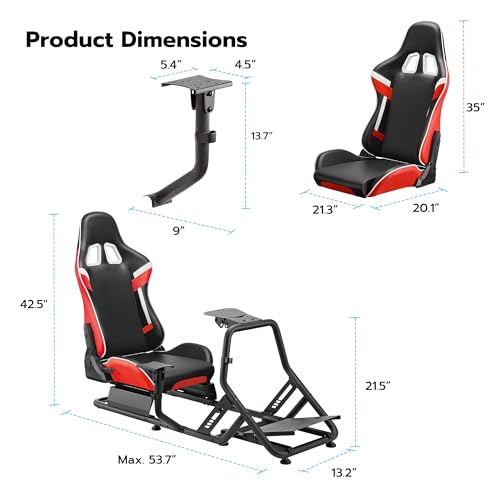 ARES WING Racing Simulator Cockpit with Monitor Mount and Seat P60837