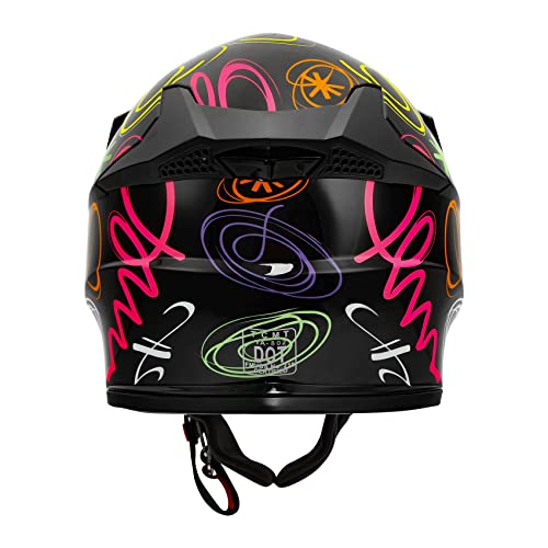 SLMOTO Dot Youth Kids Motocross Offroad Helmet with Goggles and Gloves Blue Skull D851858