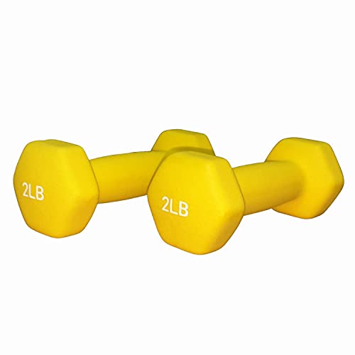 FUXION Neoprene Dumbbell Hand Weights, Set of 2, Hexagon Non-Slip E207497