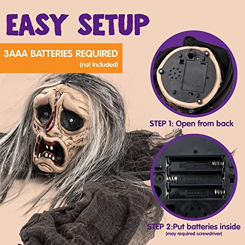 JOYIN Halloween Zombie Decoration Outdoor with Glowing Eyes and Sound T9391