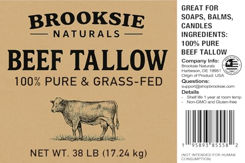 Beef Tallow 7 Lb. Rendered Bulk for Soaps, Balms, Skincare M576