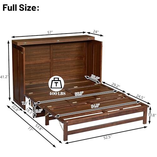 Queen Murphy Bed Cabinet with Storage Drawer and Charging Station, Solid Pine, White A401