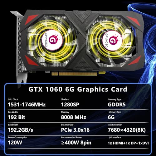 GTX 1060 6GB Graphics Card GDDR5 192Bit Dual Cooling Fans VR Ready Q41108