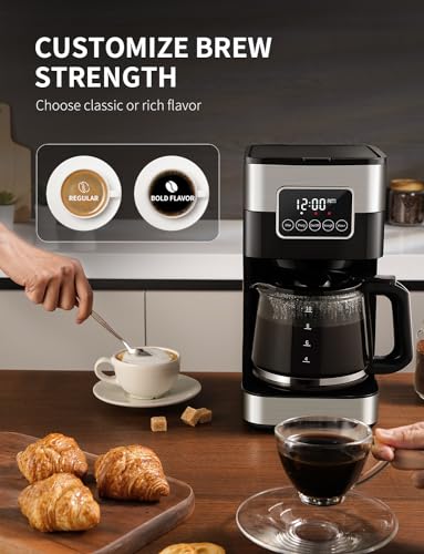 SHARDOR 10-Cup Programmable Coffee Maker, Silver D50484