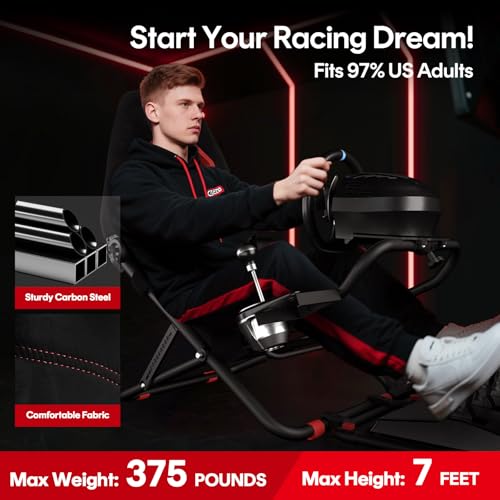 RACGTING Foldable Racing Simulator Cockpit for G920 G29 G923, Thrustmaster, Xbox PS5 PS4 PC F455906