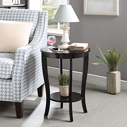 American Heritage Round End Table, Black U219
