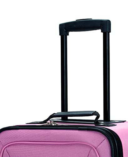 Rockland Fashion Softside Upright Luggage Set, Expandable, Pink, 2-Piece B62260