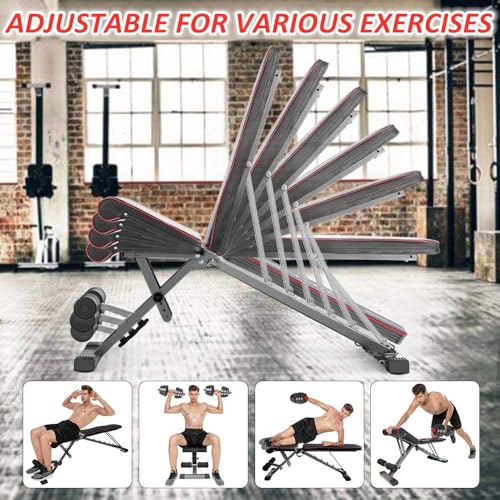 YOLEO Adjustable Weight Bench, Foldable Strength Training, 330 lbs Capacity V8907