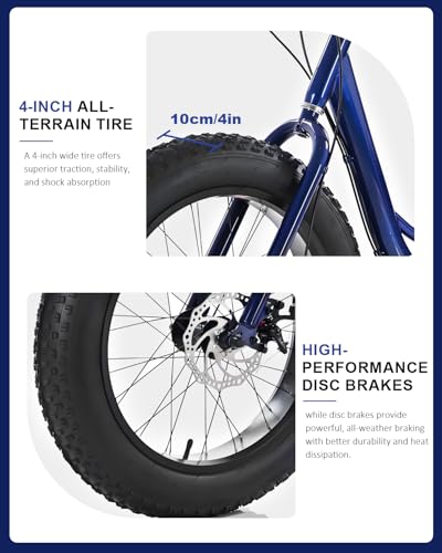 StableRide Adult Tricycle, 20-Inch Fat Tire 3-Wheel Bike, 7-Speed K74318